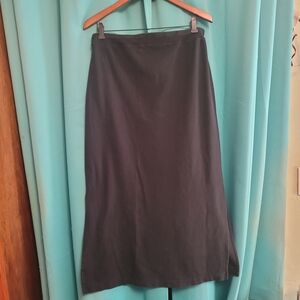 Coldwater Creek Classic Black Maxi Skirt Cotyon/pPoly 34" W 35 1/2" L